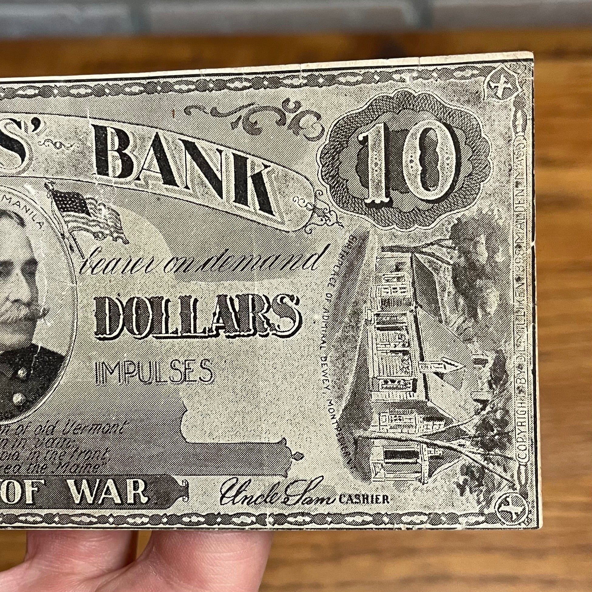Original Spanish American War Patriots Bank Bond Note State of War Admiral Dewey