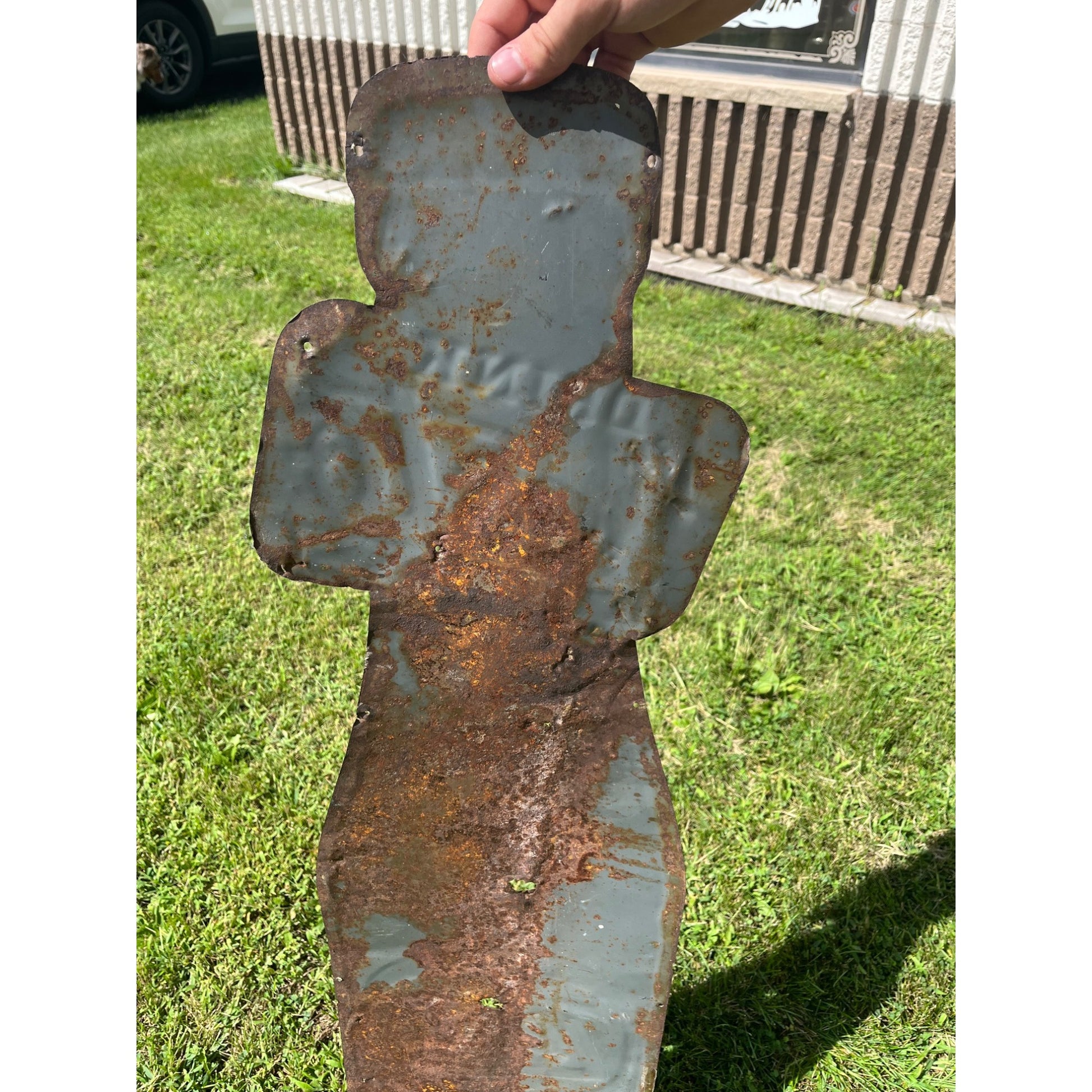 Rare Large Vintage 1930s Zesto Soda Pop Gas Station 44" Embossed Metal Sign