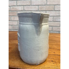 Antique Victorian Stoneware Pitcher Vase Lady Scene As-Is