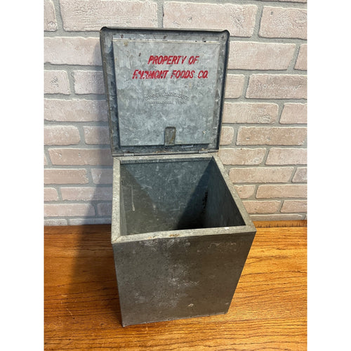 Vintage Fairmont Milk Dairy Front Porch Metal Milk Man Box Galvanized Advertising