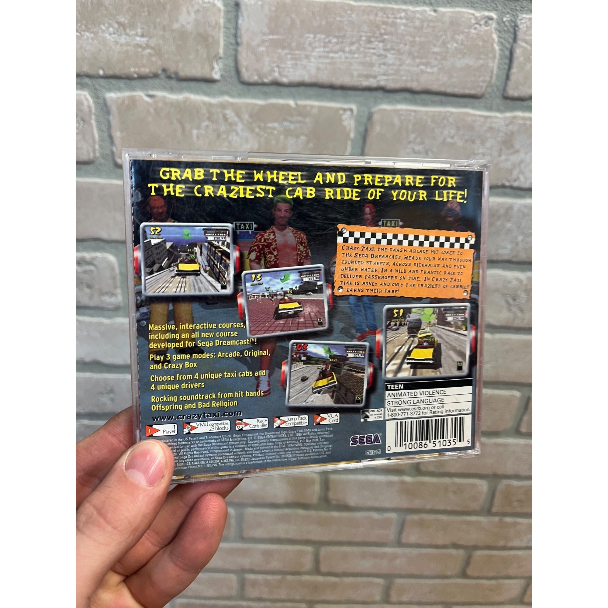 SEGA Crazy Taxi Sega Dreamcast 2000 Racing Arcade Manual