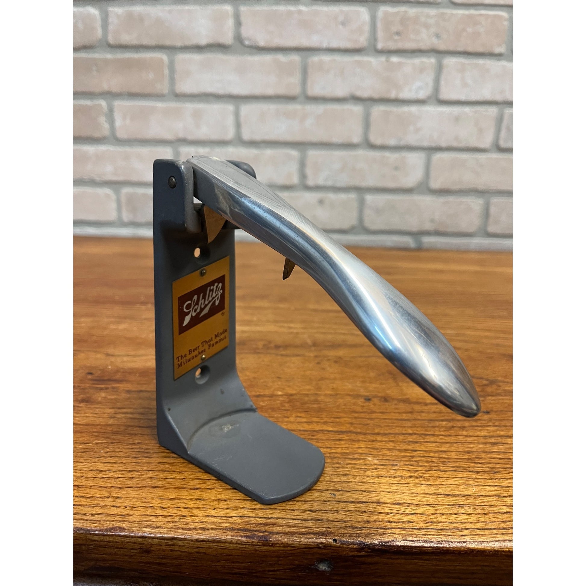 RARE Vintage Schlitz Milwaukee Beer Advertising Metal Bar Flat Top Can Opener