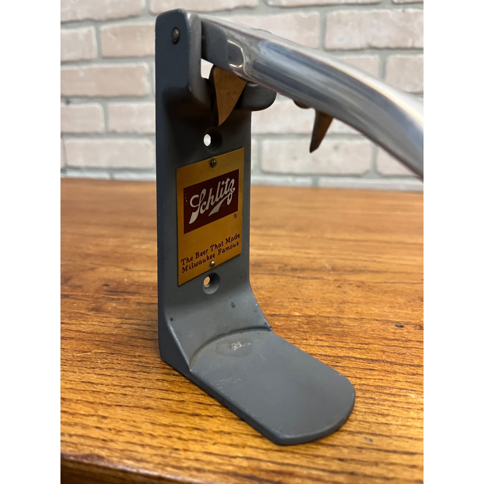 RARE Vintage Schlitz Milwaukee Beer Advertising Metal Bar Flat Top Can Opener