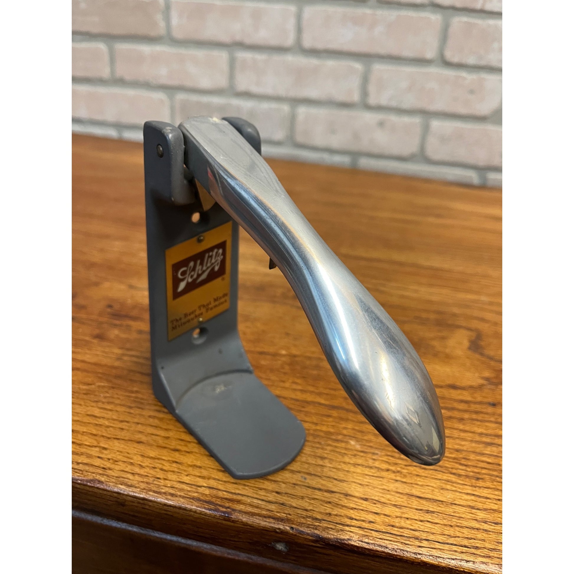 RARE Vintage Schlitz Milwaukee Beer Advertising Metal Bar Flat Top Can Opener