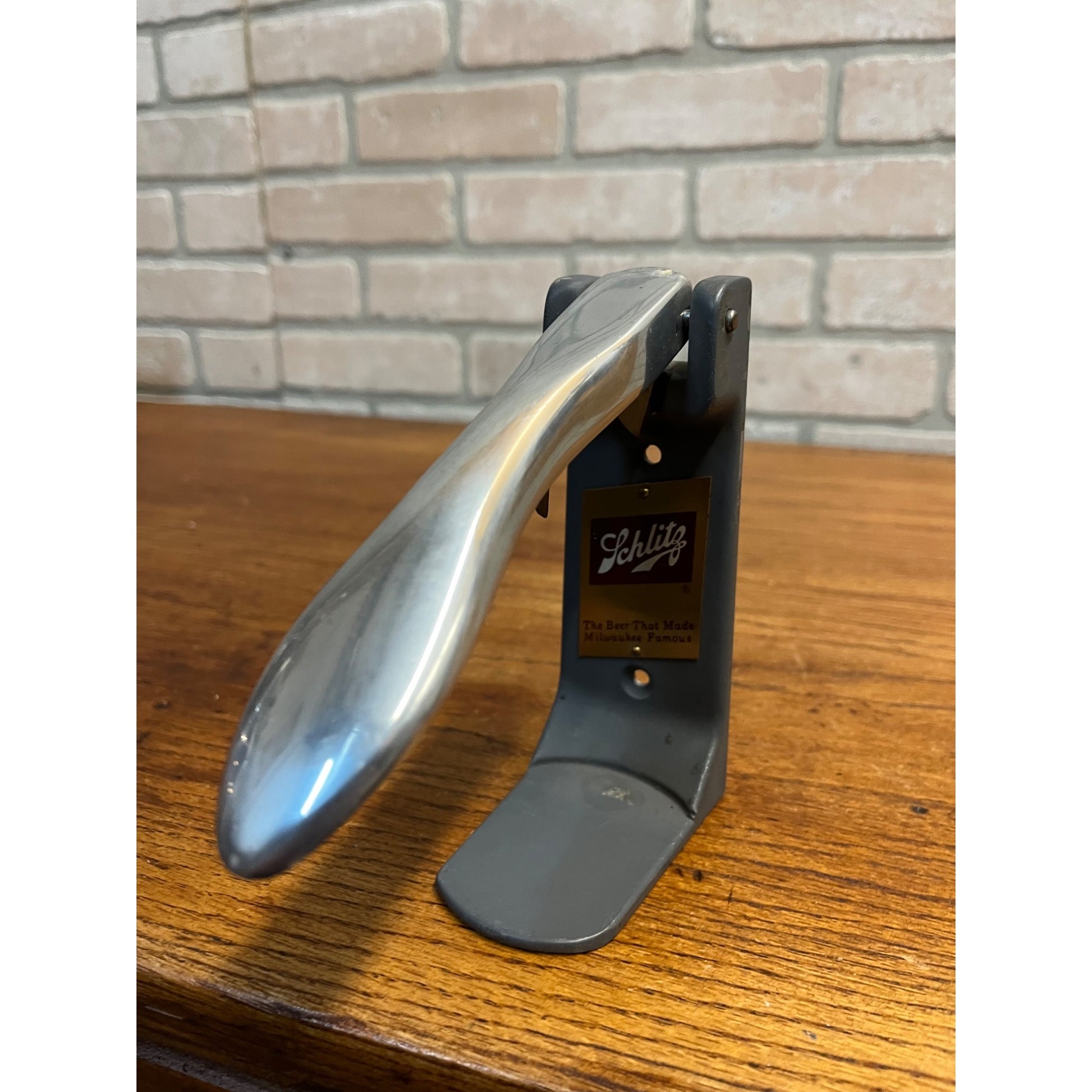 RARE Vintage Schlitz Milwaukee Beer Advertising Metal Bar Flat Top Can Opener