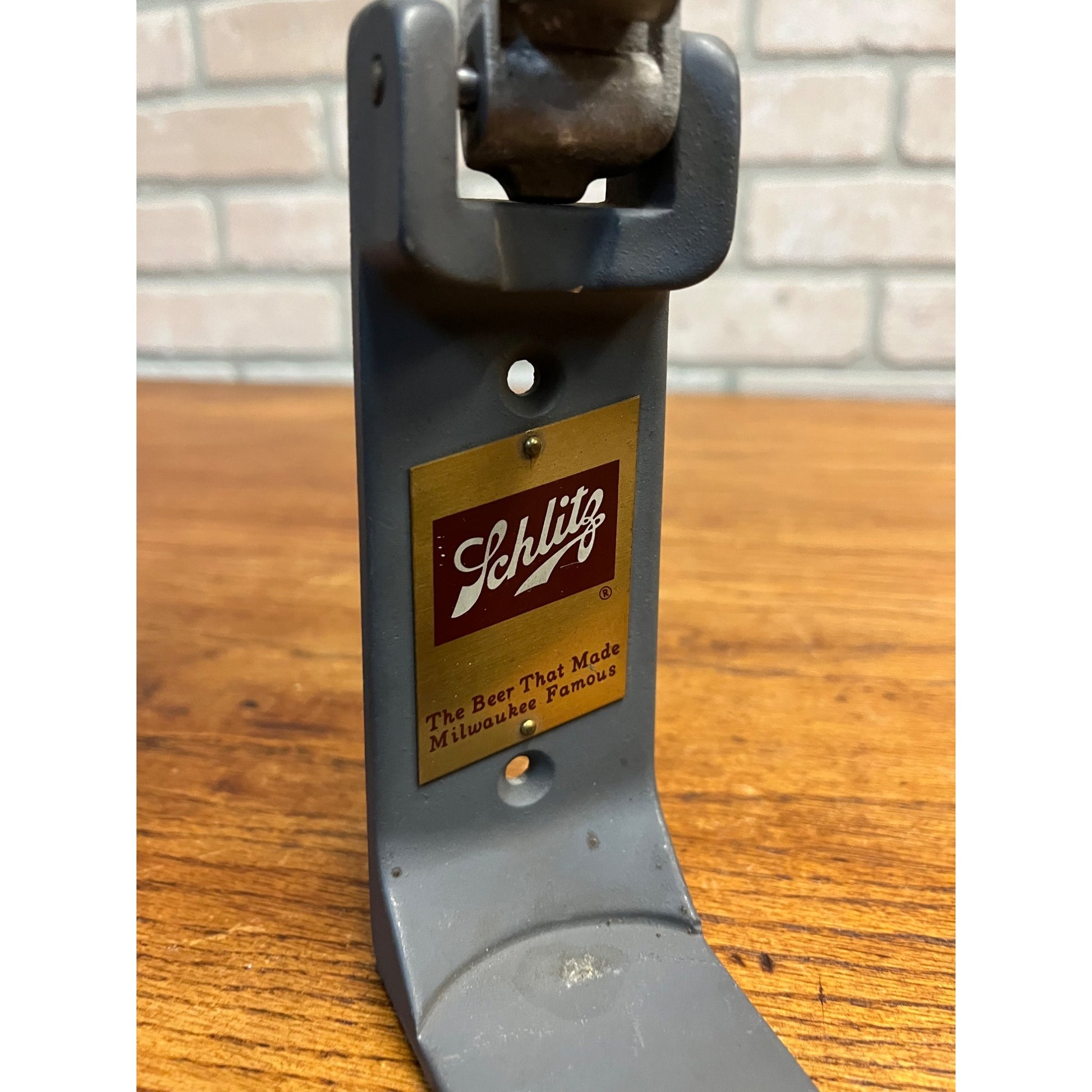 RARE Vintage Schlitz Milwaukee Beer Advertising Metal Bar Flat Top Can Opener