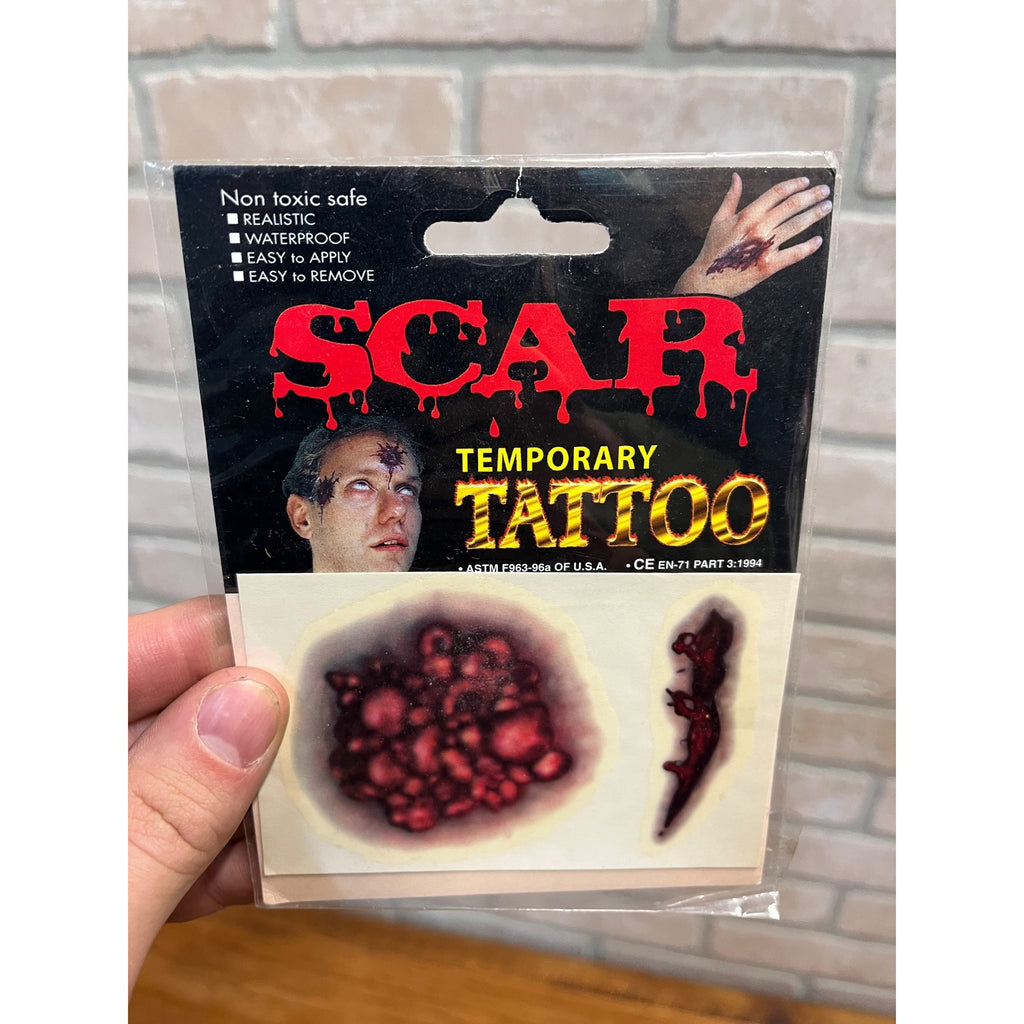 Vintage Halloween Scar Temporary Tattoo Deadstock NOS NEW M-Mark 1998