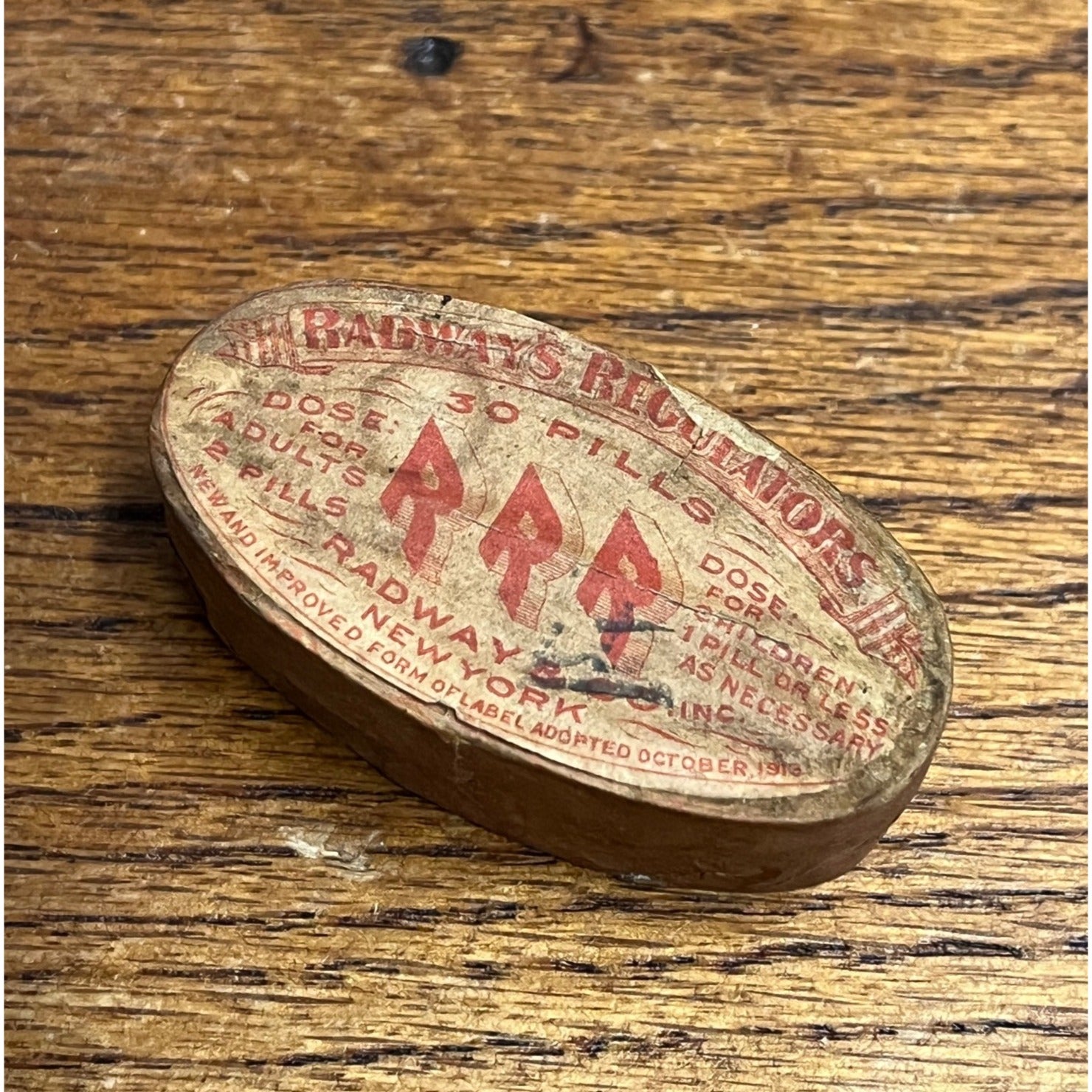 Vintage c1913 Radway's Regulators RRR Pills  UNOPENED Apothecary Quack Medicine