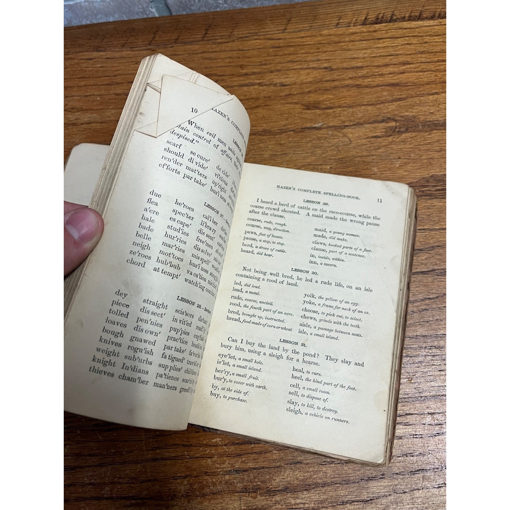 1890 Hazen's Complete Spelling Book All Grades of Public and Private School Hardcover Ginn & Company
