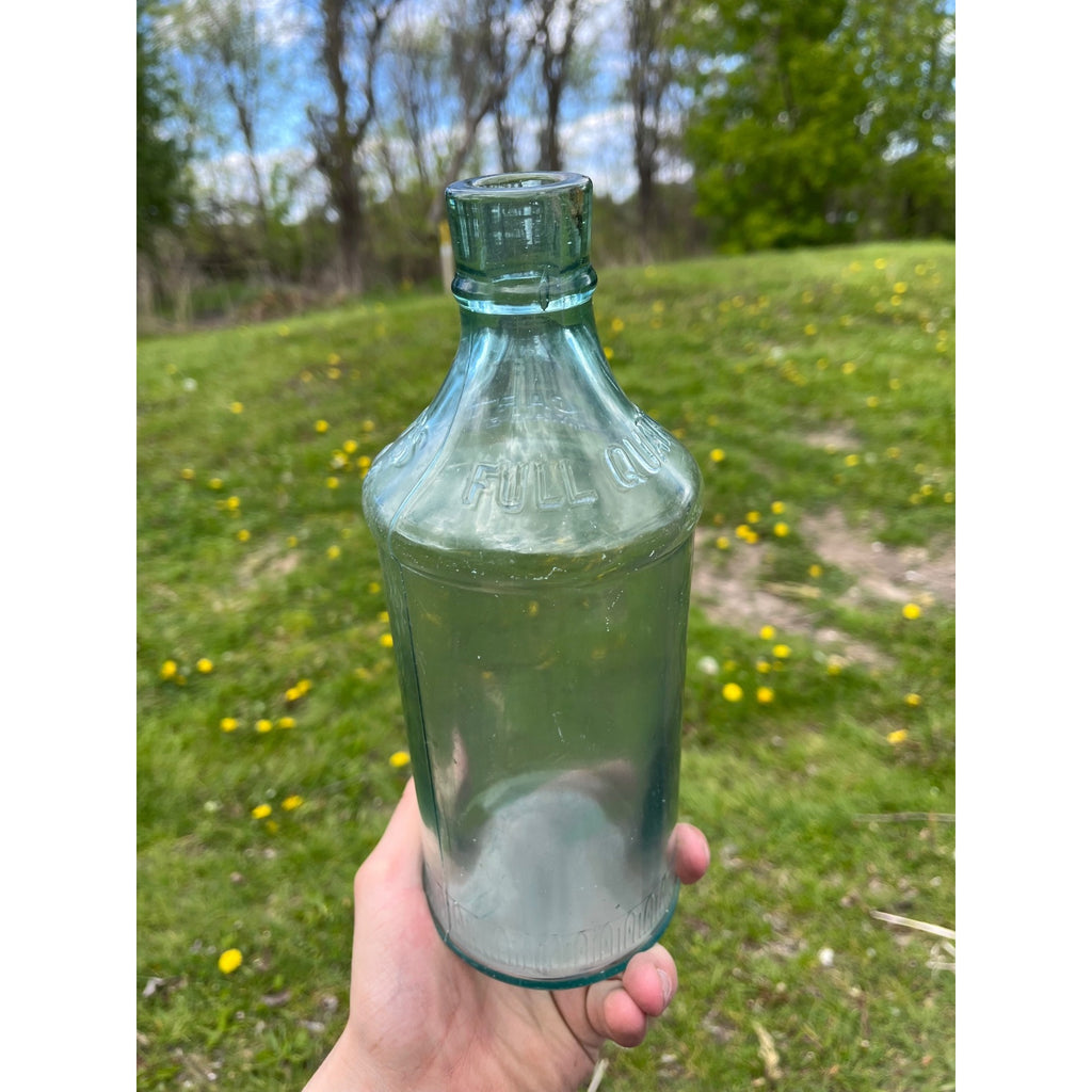 Patented Feb. 14 1899 Carter's Cork Top Full Quart Aqua Blue Green Glass Master Ink 1890s 1900s