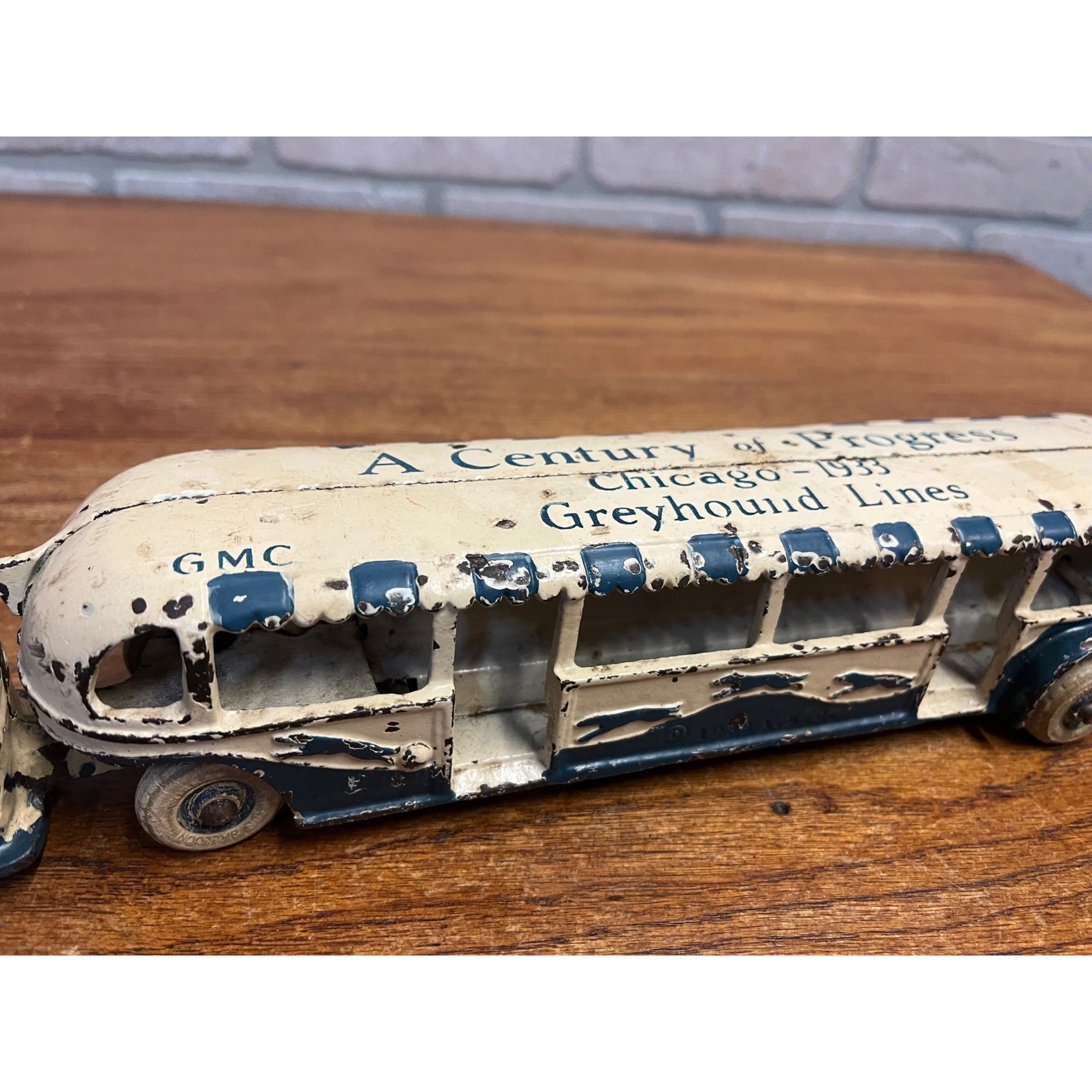 Original Arcade Cast Iron Century of Progress Chicago 1933 Greyhound Tandem Bus Toy