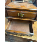 Antique Victorian 2-Drawer Mirrored Shaving Cabinet Bathroom Vanity Tabletop