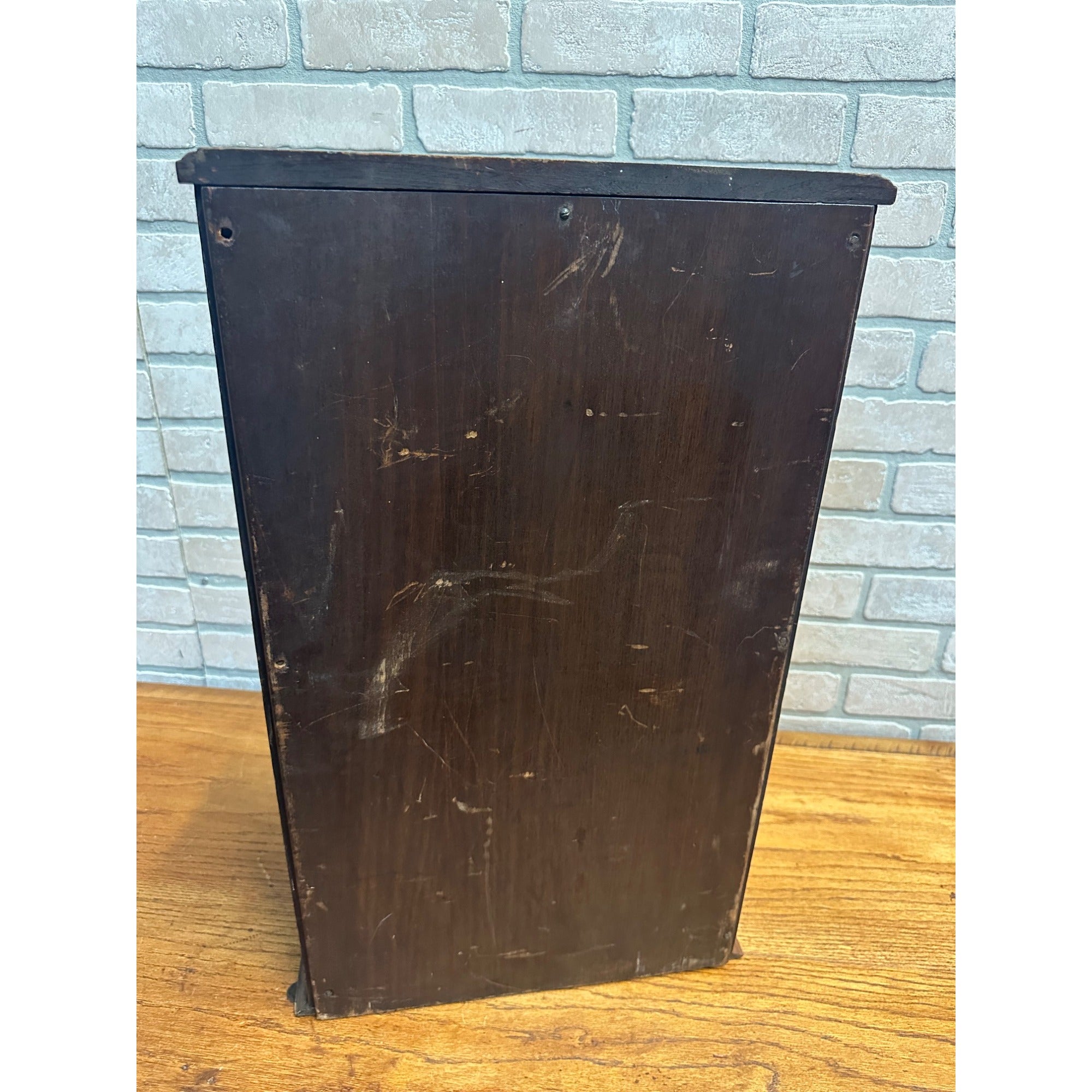 Antique Victorian 2-Drawer Mirrored Shaving Cabinet Bathroom Vanity Tabletop