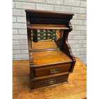 Antique Victorian 2-Drawer Mirrored Shaving Cabinet Bathroom Vanity Tabletop