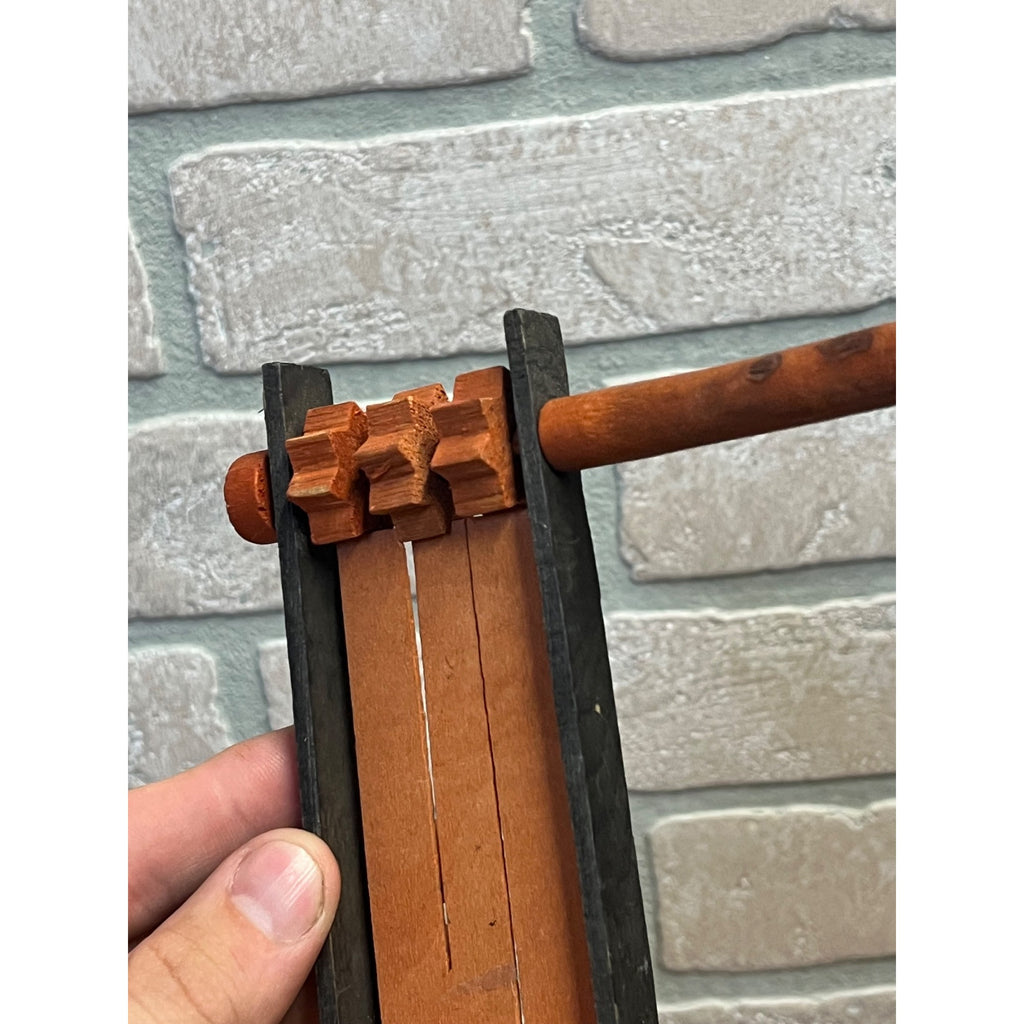 Antique 1930s Japan Halloween Ratcheting Wooden Noisemaker Black Cat Vintage