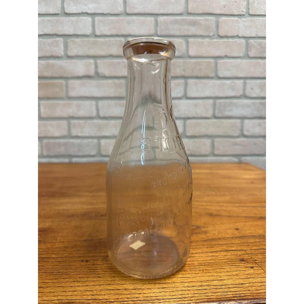 Vintage Fond du Lac Milk Association Bottle Quart Farm Dairy Wisconsin Wis WI