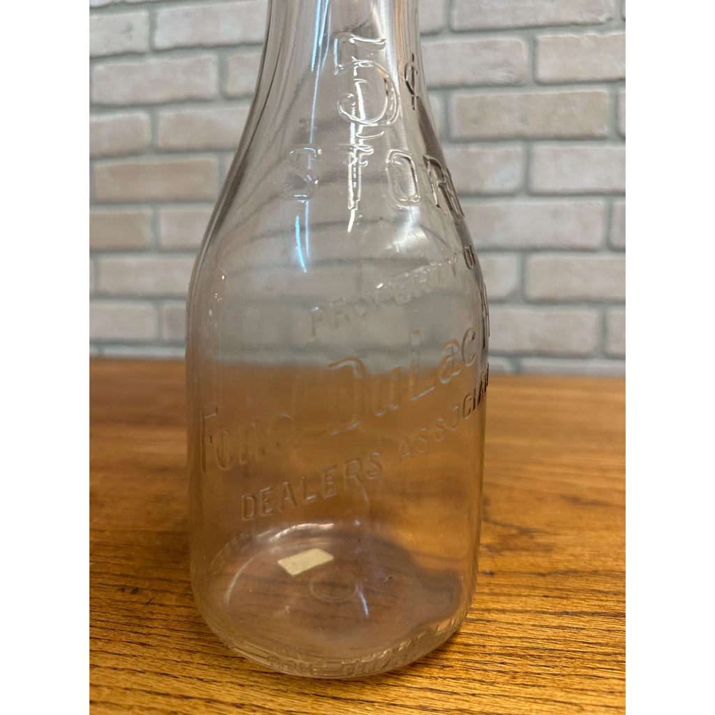 Vintage Fond du Lac Milk Association Bottle Quart Farm Dairy Wisconsin Wis WI