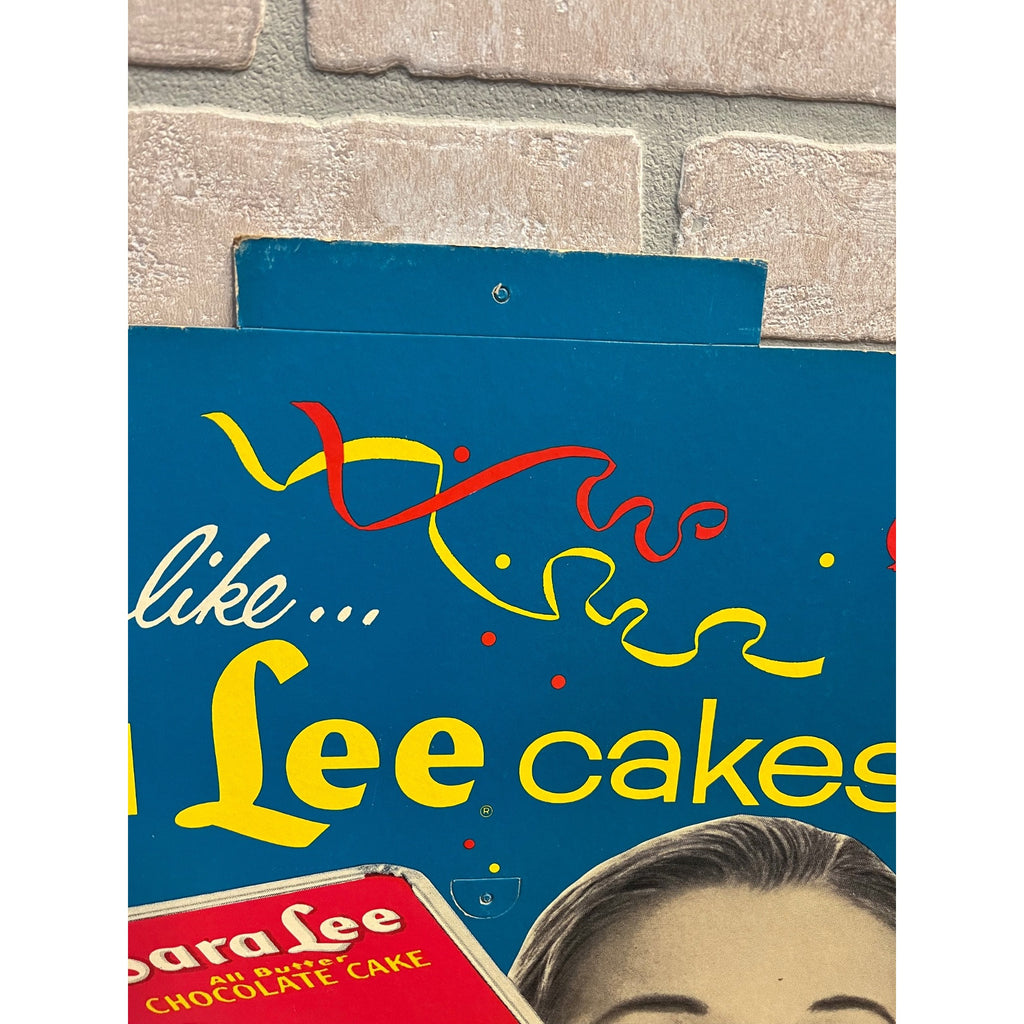 Vintage Sara Lee Cakes Advertising Grocery Store Display Advertising Cardboard