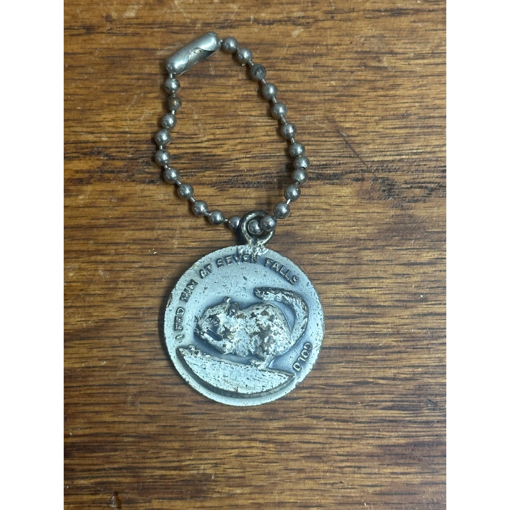 SEVEN FALLS VINTAGE KEYCHAIN TOKEN COIN COLORADO SPRINGS Squirrel