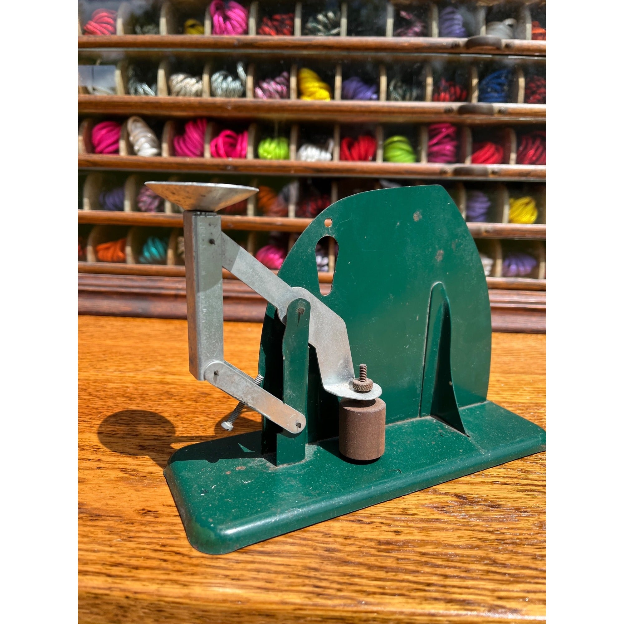 Original Vintage Egg Scale "Jiffy-Way" Green Metal Primitive Kitchen Decor