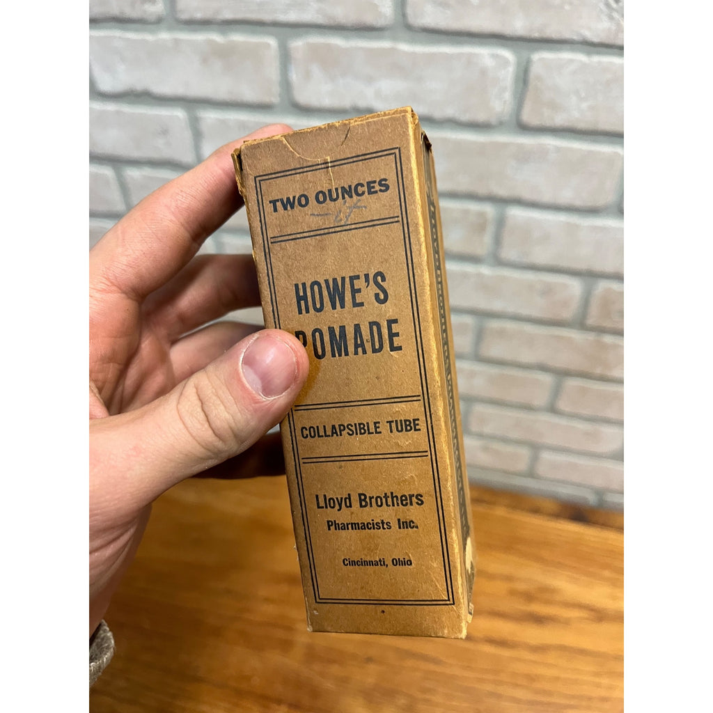 Vintage 1900s Lloyd Brothers Pharmaceutical Howe's Pomade Tube & Box Medicine OH