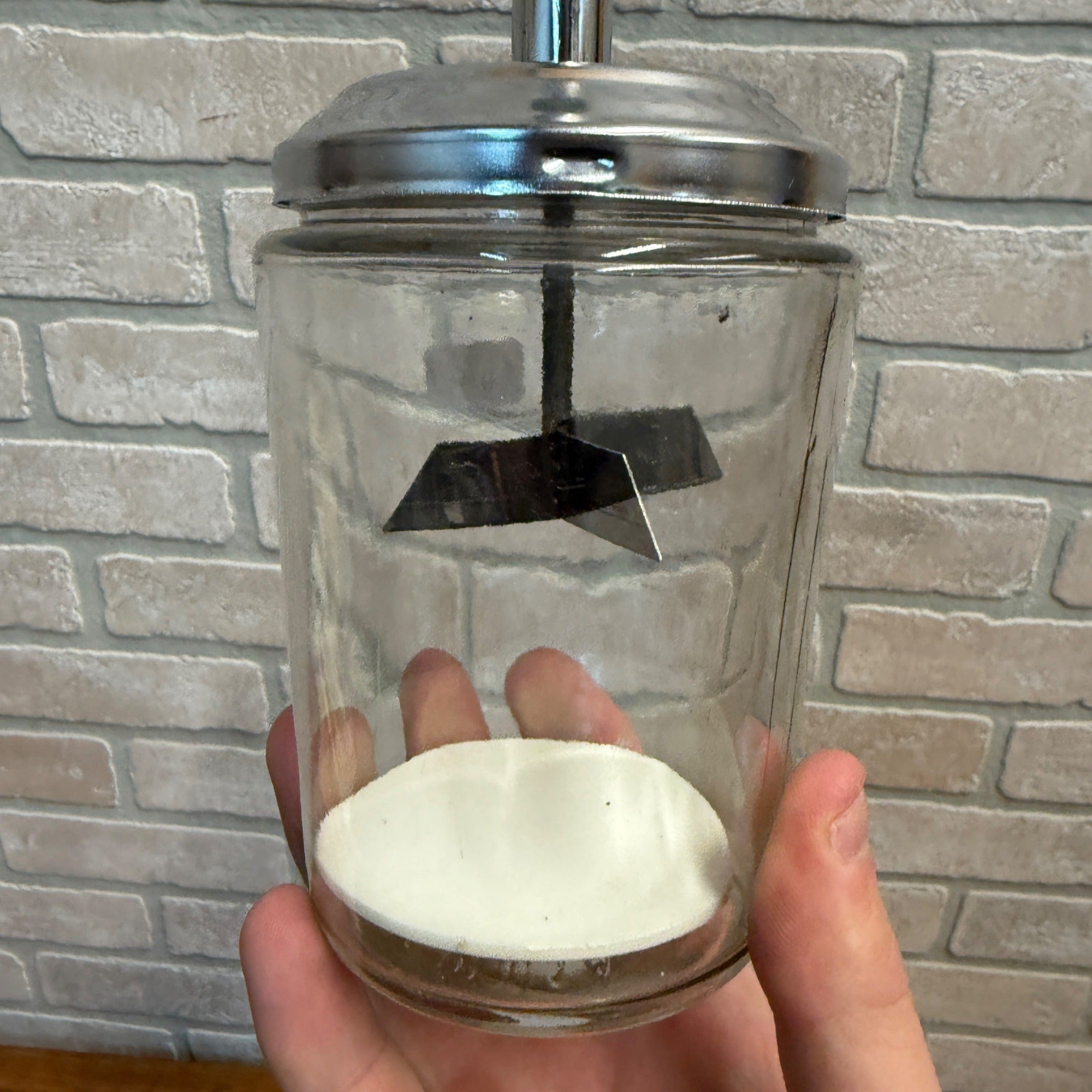 Vintage 1950s ACME Glass Food Chopper - 1-1/2 Capacity Mid Century Green