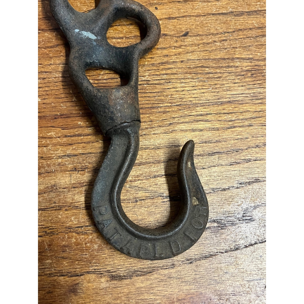 Antique Vintage Cast Iron Hay Trolley Speed Hook Rope Slide Old Farm Barn 9.5"