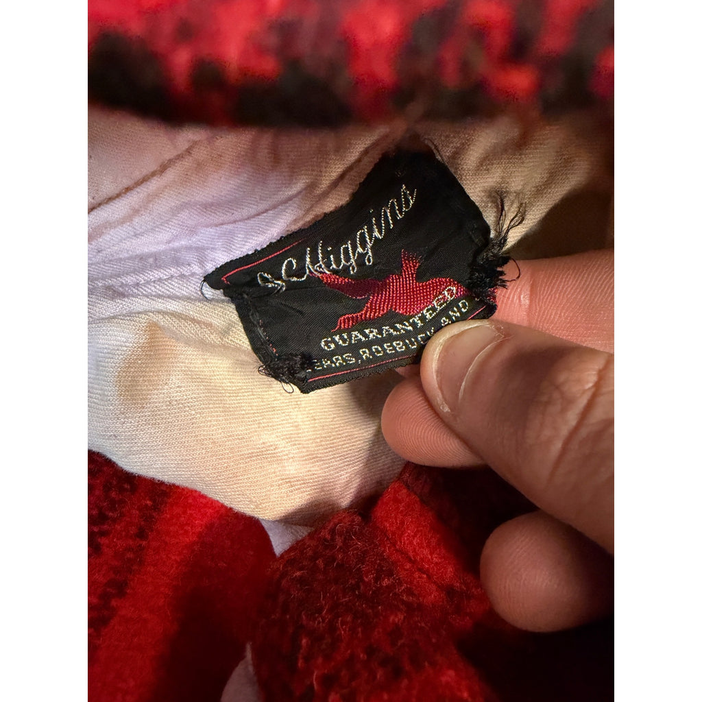 Vintage JC Higgins Woolrich Red Buffalo Plaid Wool Flannel Hunting Pants Fall Winter Distressed