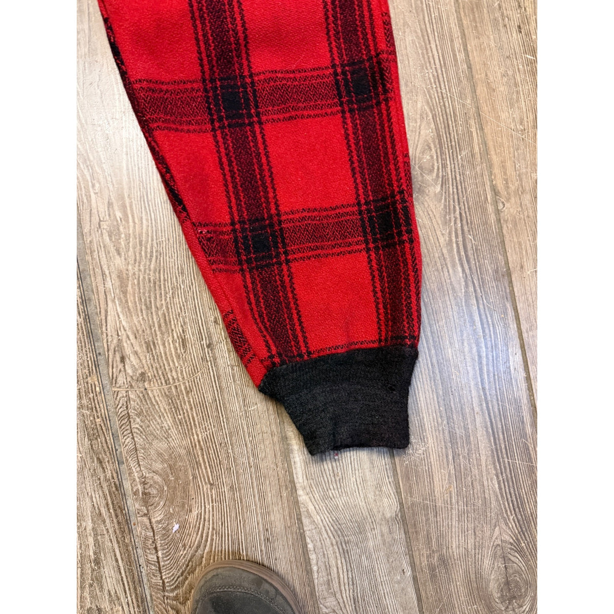 Vintage JC Higgins Woolrich Red Buffalo Plaid Wool Flannel Hunting Pants Fall Winter Distressed