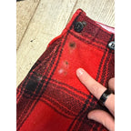 Vintage JC Higgins Woolrich Red Buffalo Plaid Wool Flannel Hunting Pants Fall Winter Distressed
