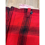 Vintage JC Higgins Woolrich Red Buffalo Plaid Wool Flannel Hunting Pants Fall Winter Distressed
