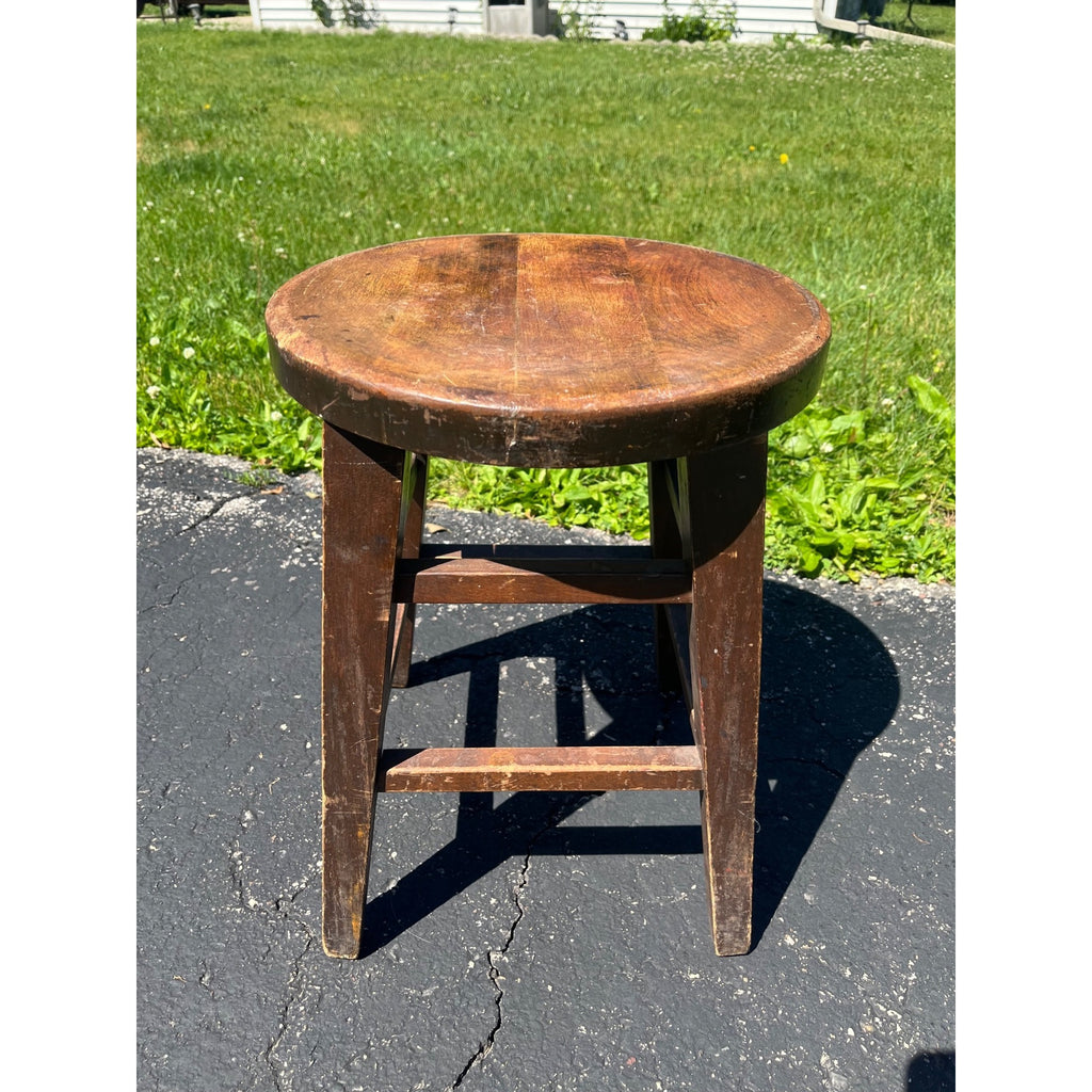 Antique Primitive Milking Stool Old Farmhouse Wooden Stool Rustic Country Decor