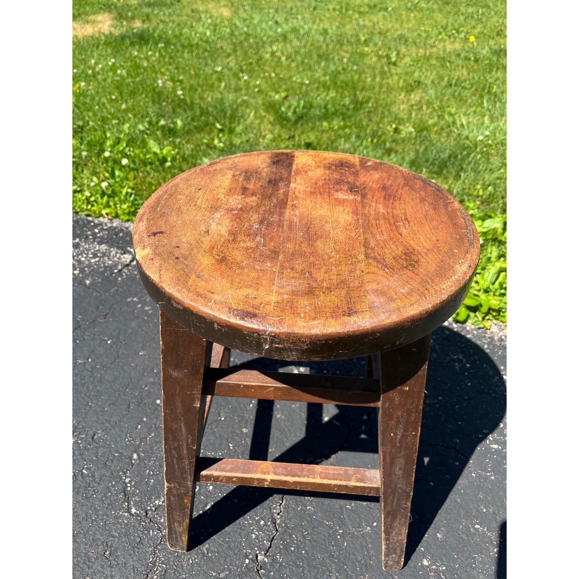 Antique Primitive Milking Stool Old Farmhouse Wooden Stool Rustic Country Decor