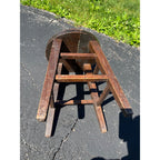 Antique Primitive Milking Stool Old Farmhouse Wooden Stool Rustic Country Decor