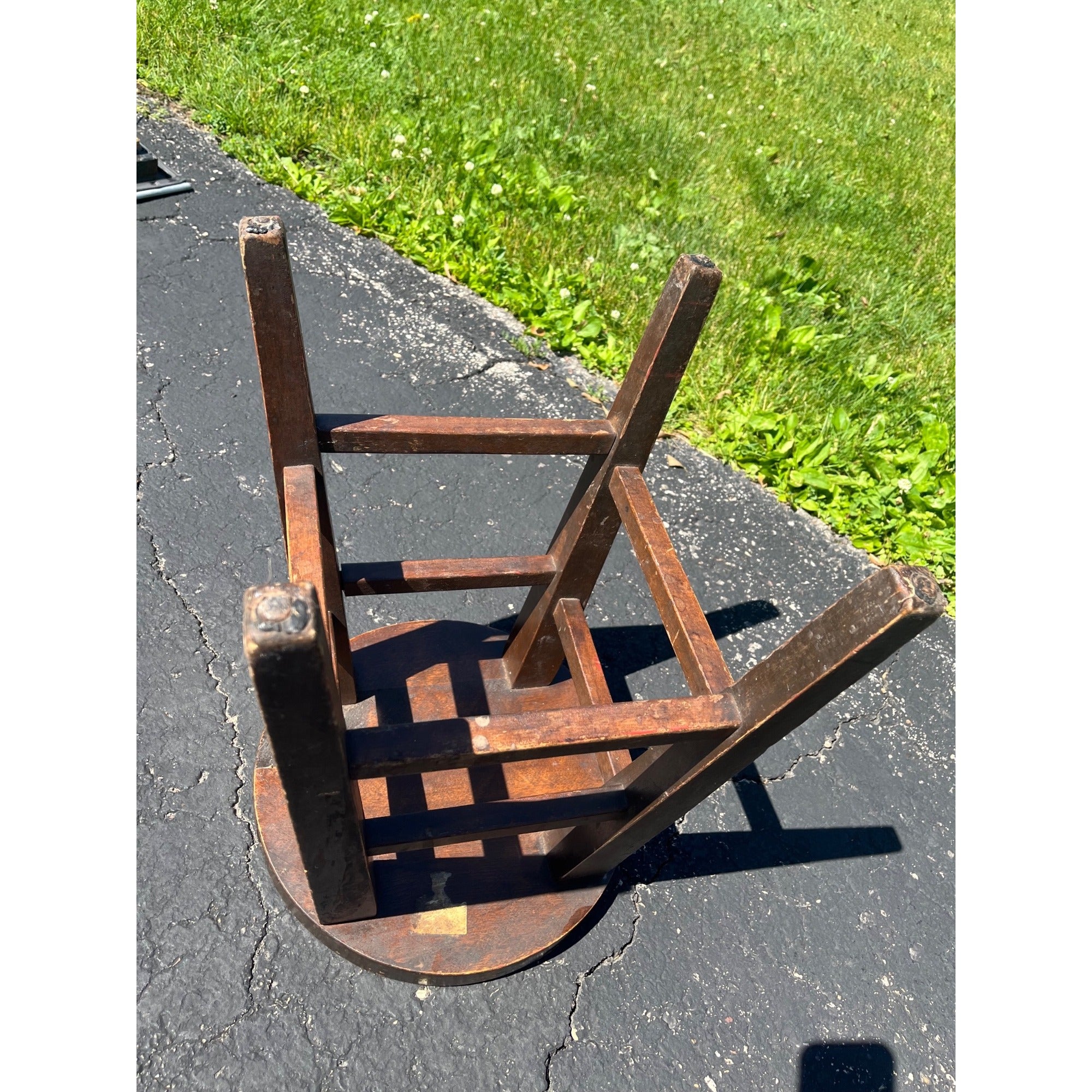 Antique Primitive Milking Stool Old Farmhouse Wooden Stool Rustic Country Decor