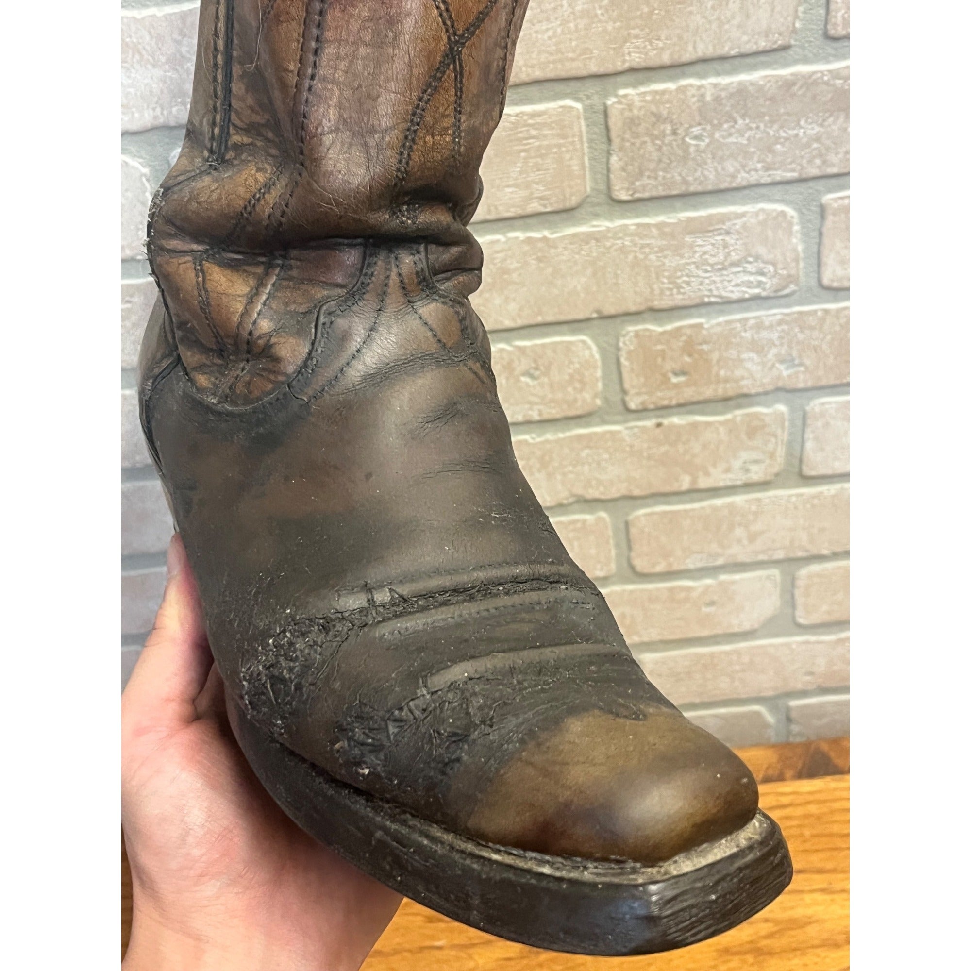 Vintage Men's Wrangler Leather Cowboy Western Boots Size 9.5D