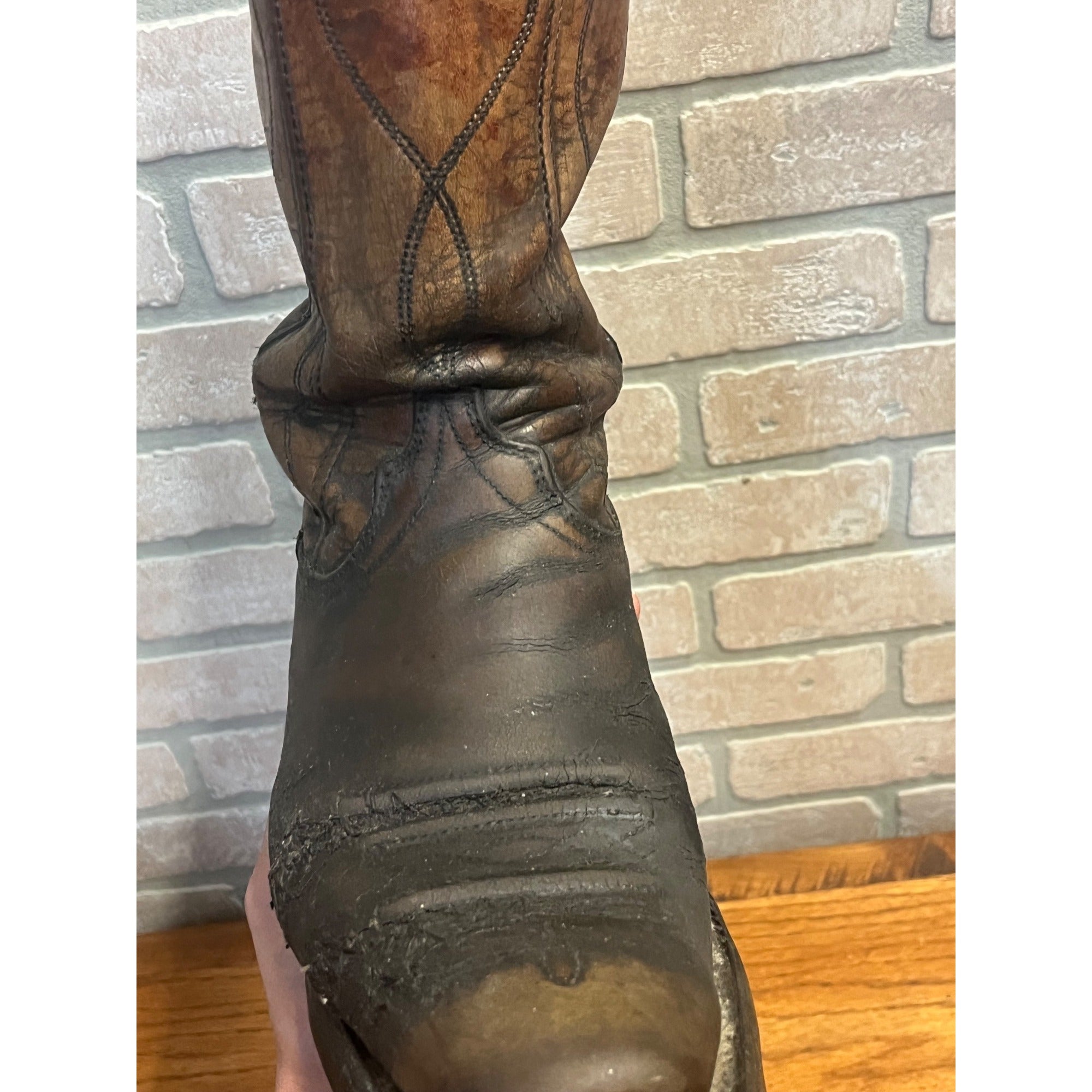 Vintage Men's Wrangler Leather Cowboy Western Boots Size 9.5D