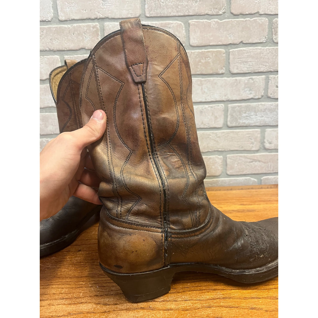 Vintage Men's Wrangler Leather Cowboy Western Boots Size 9.5D