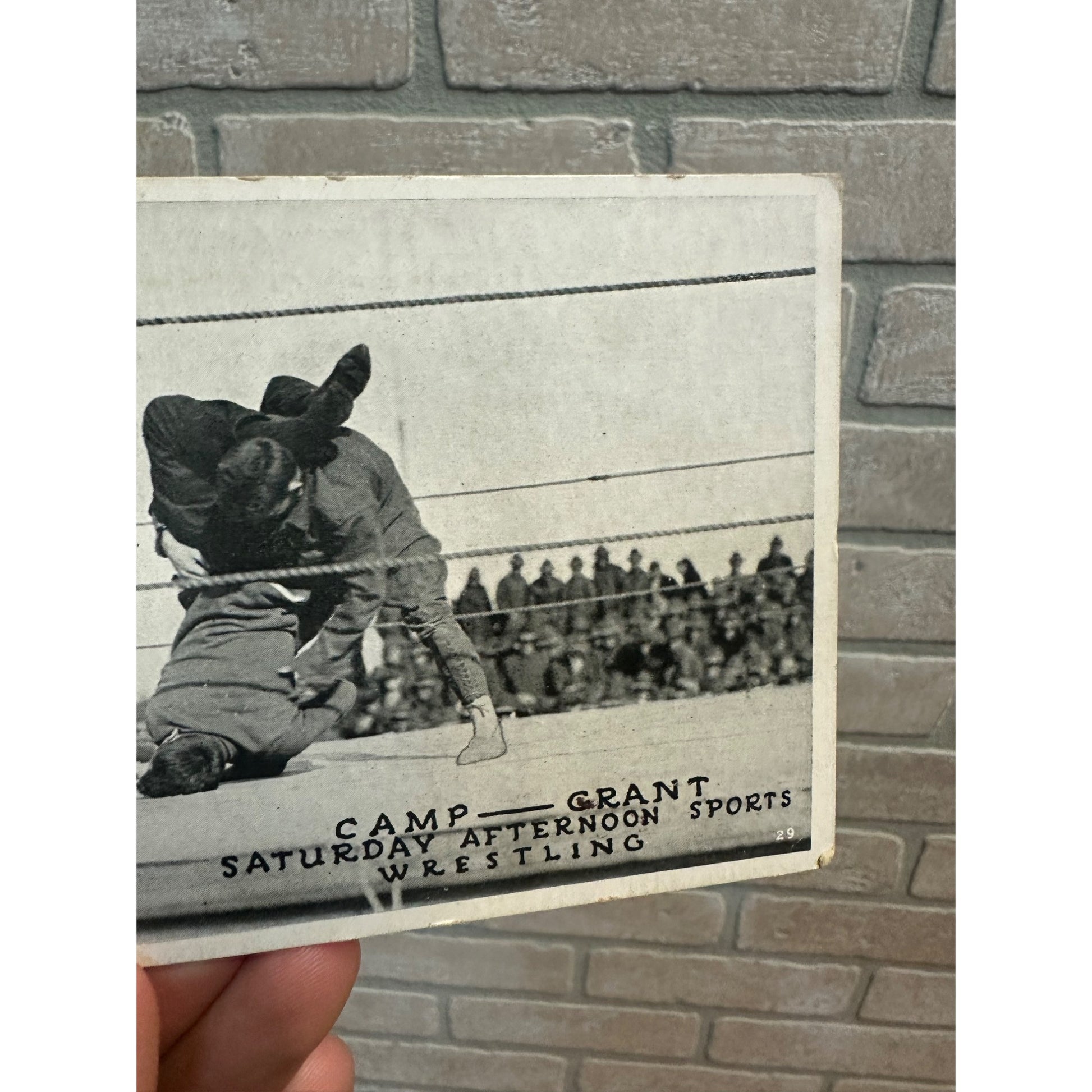 Vintage WW1 Camp Grant Postcard WWI US Army Saturday Wrestling Sports