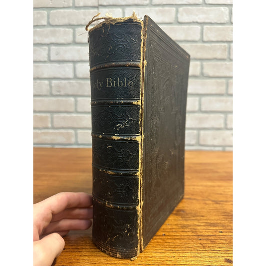 Antique 1884 Holy Bible - American Bible Society New York - Hardcover