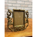 Vintage Antique Ornate Metal Gold Standing Picture Frame