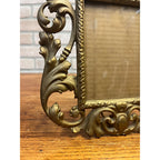 Vintage Antique Ornate Metal Gold Standing Picture Frame