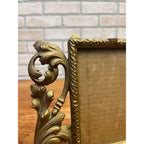 Vintage Antique Ornate Metal Gold Standing Picture Frame
