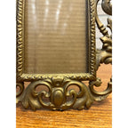 Vintage Antique Ornate Metal Gold Standing Picture Frame
