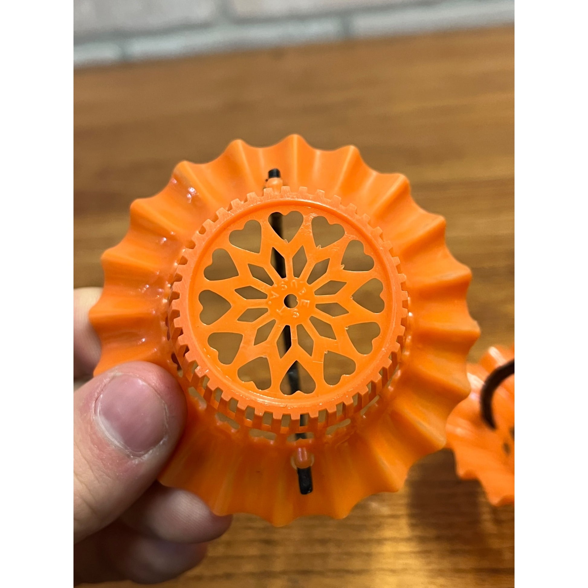 Vintage 1950's Best USA Plastic Orange Halloween Candy Nut Cup Baskets Pair