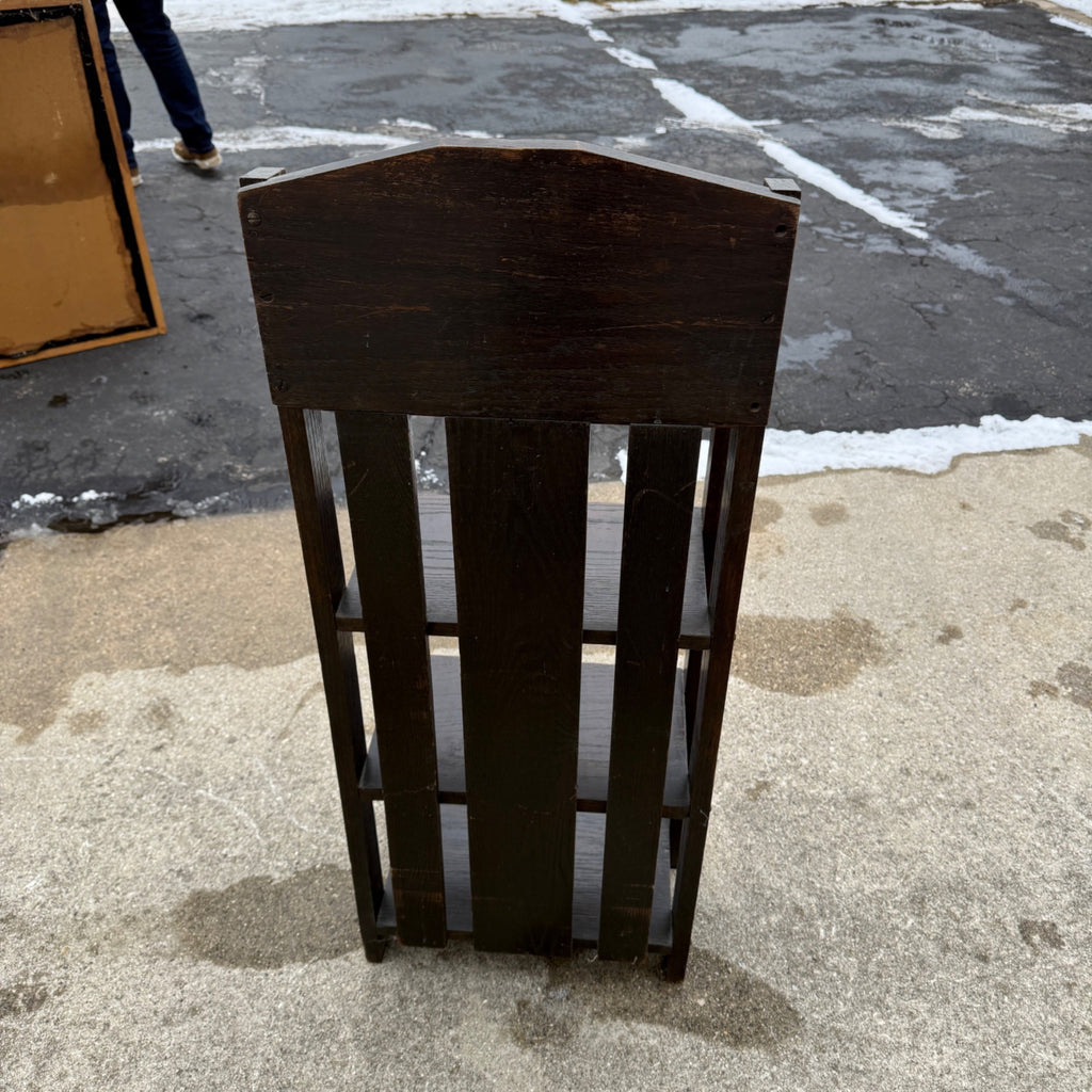 Vintage Mission Oak Four Tier Bookshelf Display Rack Solid Wood - Arts & Crafts