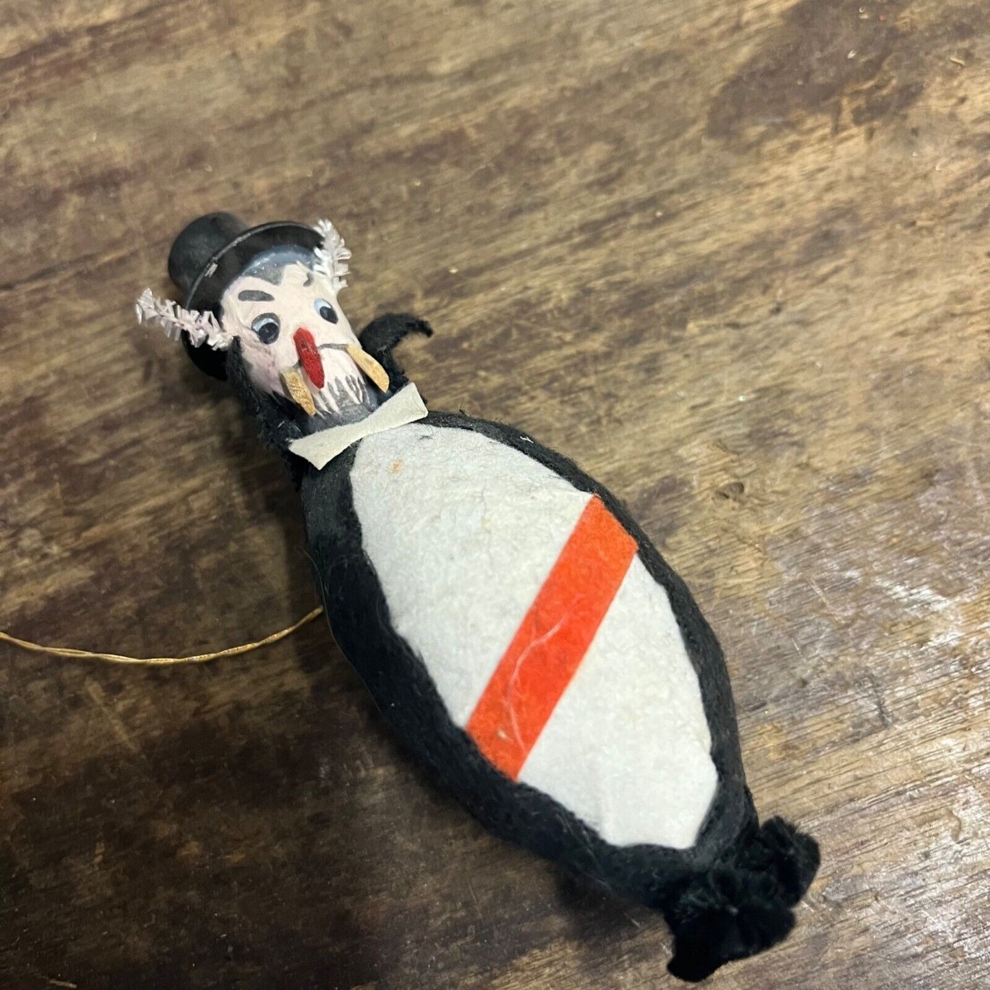 Vintage 1960s Dracula Halloween Ornament Felt Chenille Papier Mache Japan