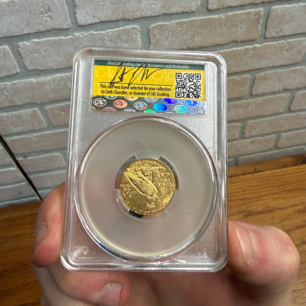 1912 $5 Indian Gold Half Eagle Coin CAC MS63 Witterbrick