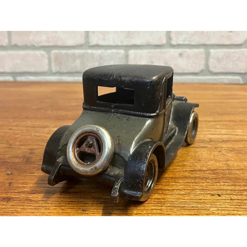Original Vintage Arcade Two Tone Gray & Black Cast Iron Chevy Coupe / Sedan 8"