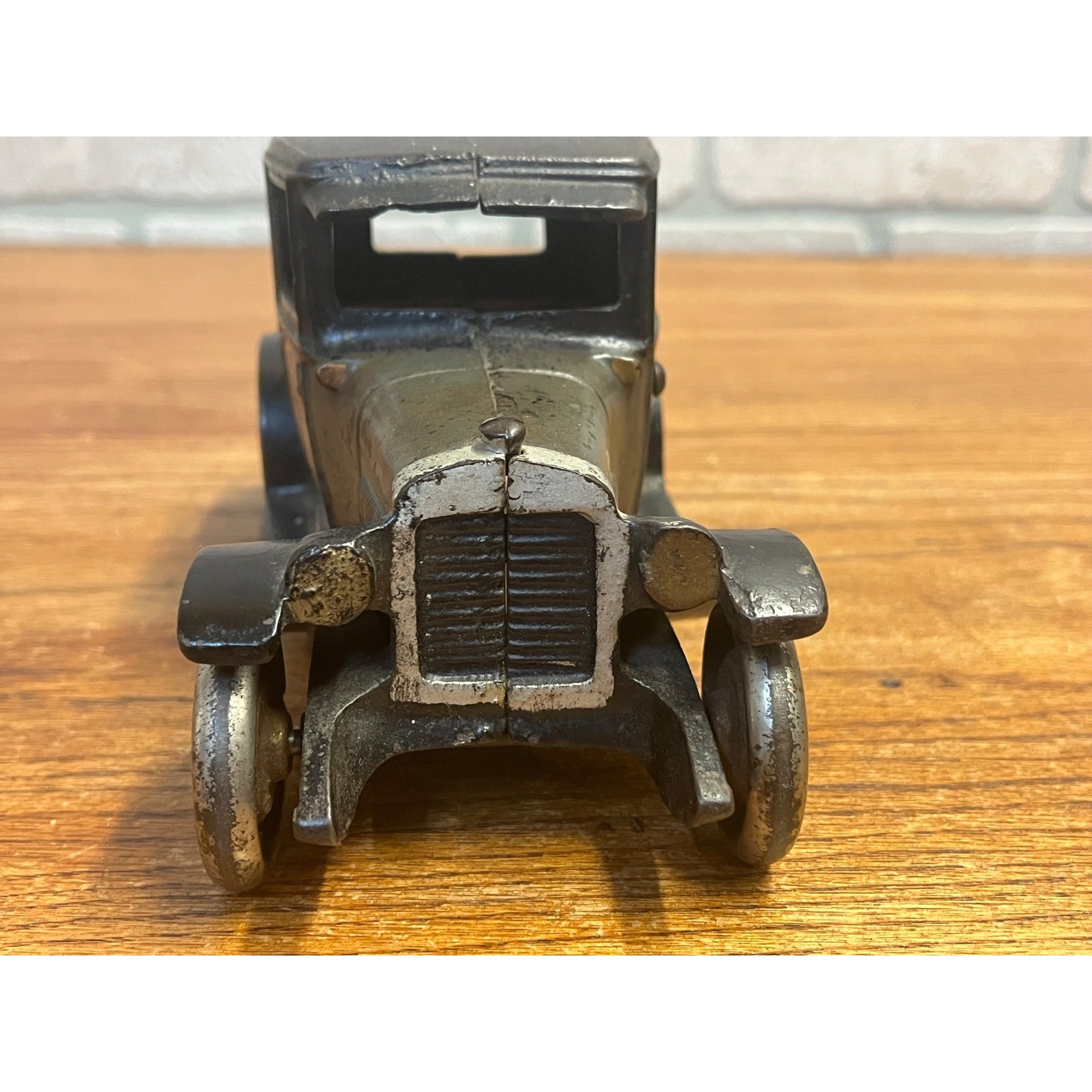 Original Vintage Arcade Two Tone Gray & Black Cast Iron Chevy Coupe / Sedan 8"